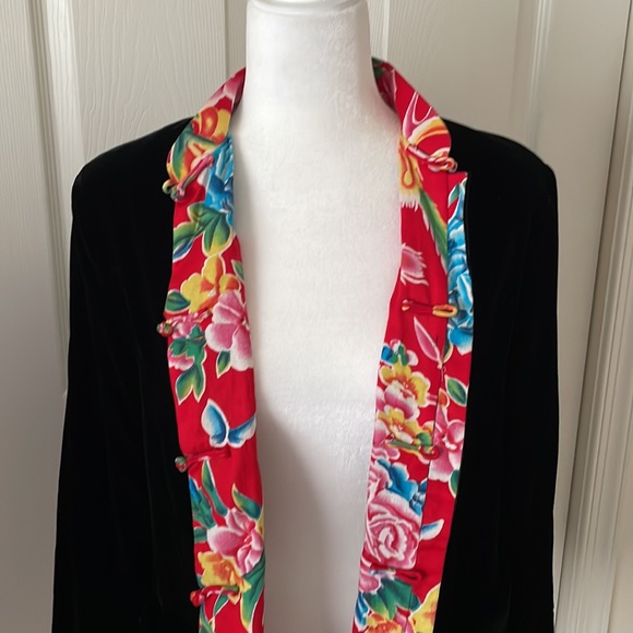 Reversible Velvet/Cotton Mandarin Collar Jacket - Picture 8 of 16